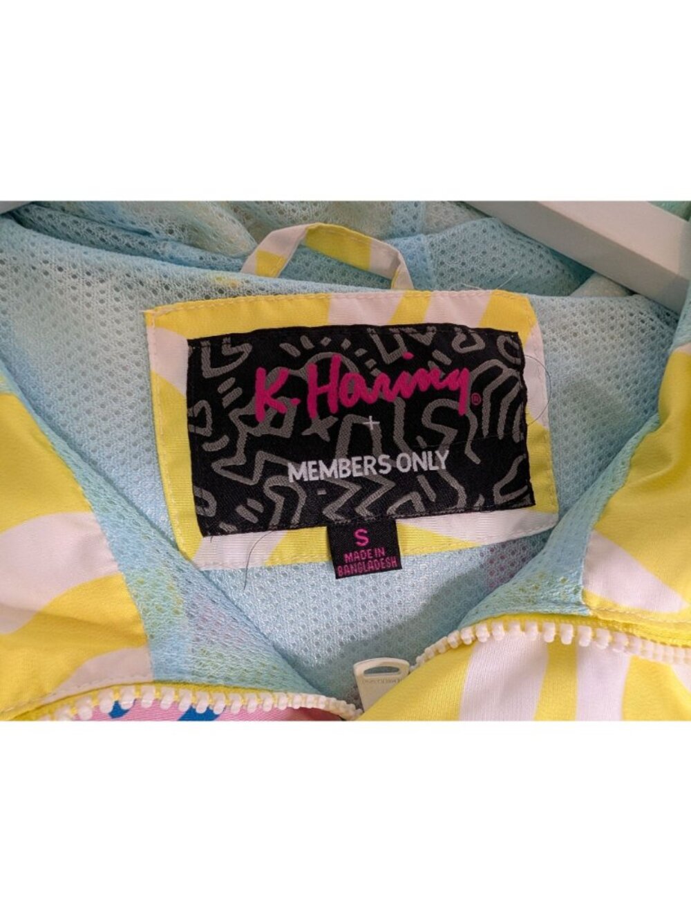 Members Only X Keith Haring Colorful Graffiti Zip Hooded Windbreaker Jacket Smal - Picture 4 of 16